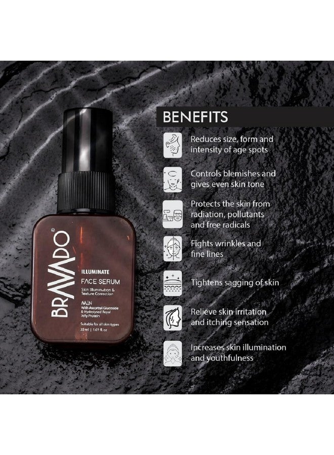 برافادو سيروم الوجه المضيء لتفتيح البشرة والتحكم في البقع الداكنة 30 مل لشد البشرة المترهلة وإضاءة البشرة وتصحيح الملمس - Image 4