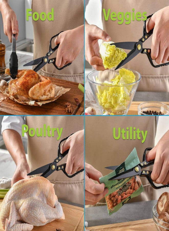 Gerior Kitchen Scissors - Heavy Duty Kitchen Shears with Stainless Steel Titanium-Coated Blades for Food, Poultry, Meat & Herbs - Sharp All Purpose Cooking Scissors Dishwasher Safe - Image 2