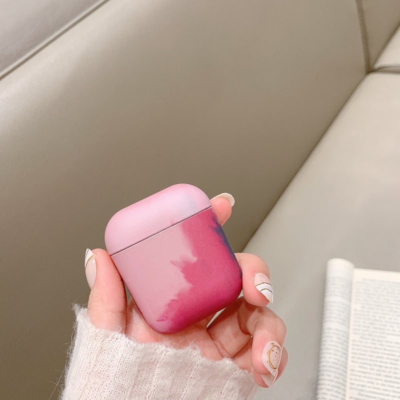 For AirPods 1 / 2 Ink Painting Water Sticker PC Earphone Case(Ink Yellow)