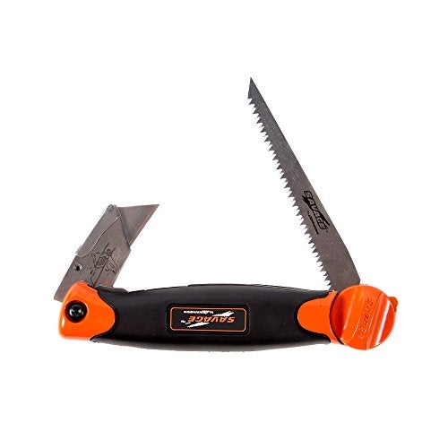 Swanson Tool Co. , Inc Swanson Tool Co SVK667 Savage Folding Jab Saw with Utility Knife - Fits Standard Recip and Blades, 7-1/2", Orange/Black - Image 1
