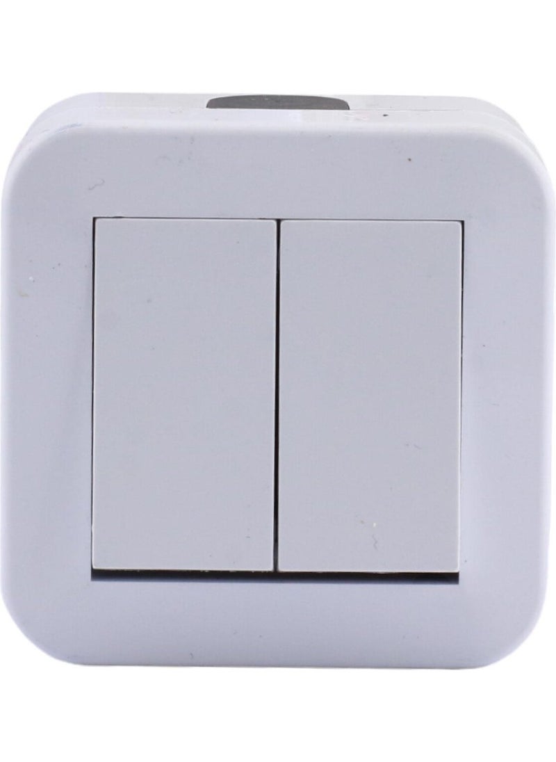 Nzb Surface Mounted Double Switch Button Nemliyer IP44 Electric Switch Double Socket Surface Mounted Wireless  - Image 4