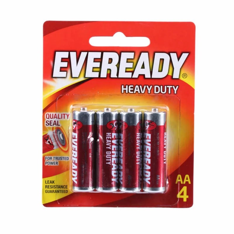 Eveready Heavy Duty AA Carbon Zinc Batteries With Leak Resistance Guaranteed- 4pcs