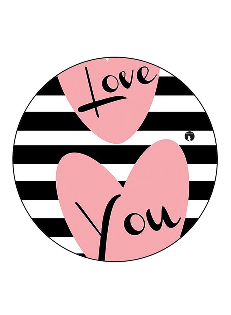 English Phrases Printed Mouse Pad Round  Multicolour
