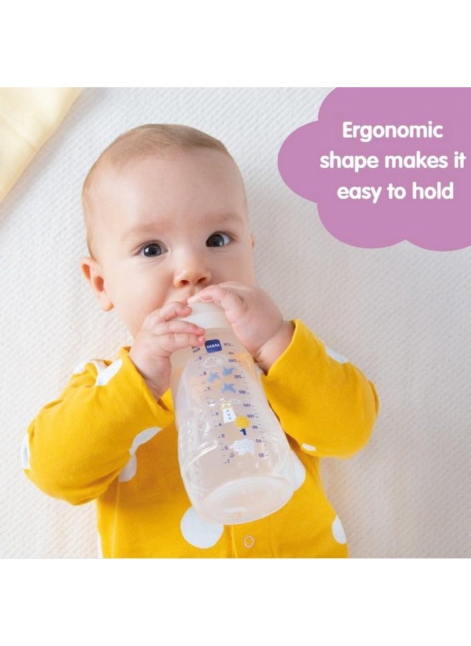 MAM - Easy Active Bottle 11 Oz (2Count) Fast Flow Bottles 4+ Month Unisex Gray - Image 1