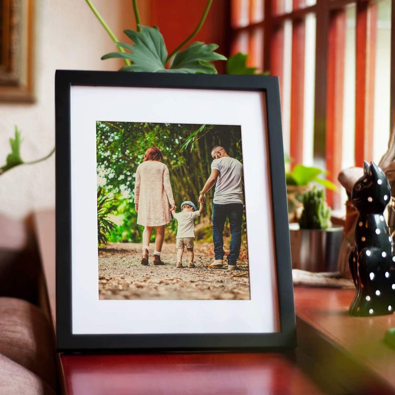 KINLINK 8x10 Picture Frame Black, Solid Wood Frames with Acrylic Plexiglass for Pictures 4x6/5x7 with Mat or 8x10 without Mat, Tabletop and Wall Display Photo Frame, Set of 4 - Image 4