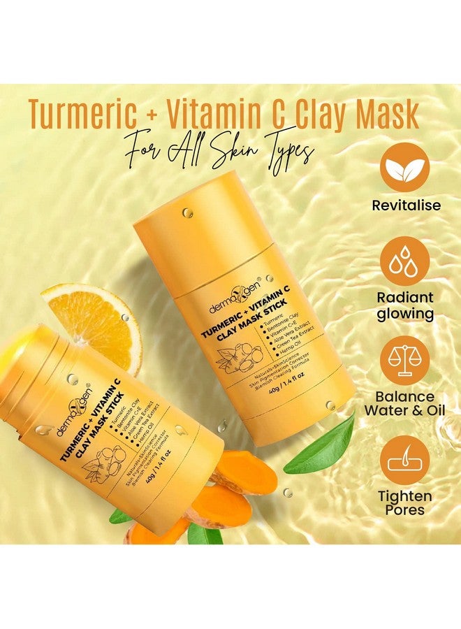 dermaxgen Organic Turmeric Mask Stick For Clear Radiant Skin Acne & Scars Reduction Healing Clay Pore Cleansing Facial Mask Improve Skin Tone And Texture Allnatural 1.4 Oz - Image 4