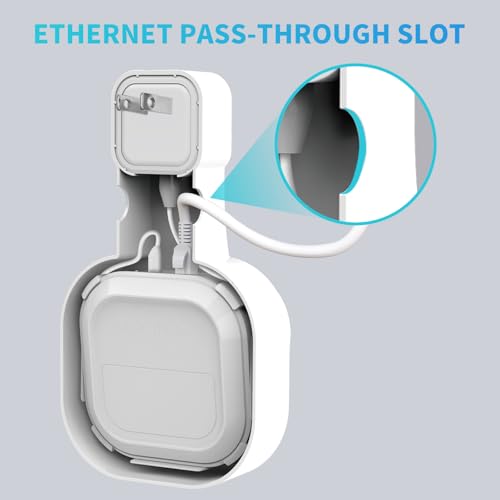 sootozy Wall Mount Holder for eero 6 and for eero 6+ Router Mesh Wi-Fi System – No Messy Wires, Space-Saving Outlet Wall Mount Holder for eero 6 Plus Extender, Stand Bracket for eero 6+ (White-2pcs) - Image 5