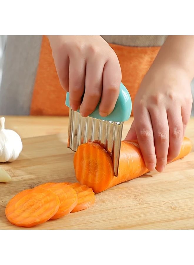 Yellow Potato Knife 5 Pack Stainless Steel Wavy Slicer For Restaurants Supermarkets - Image 4