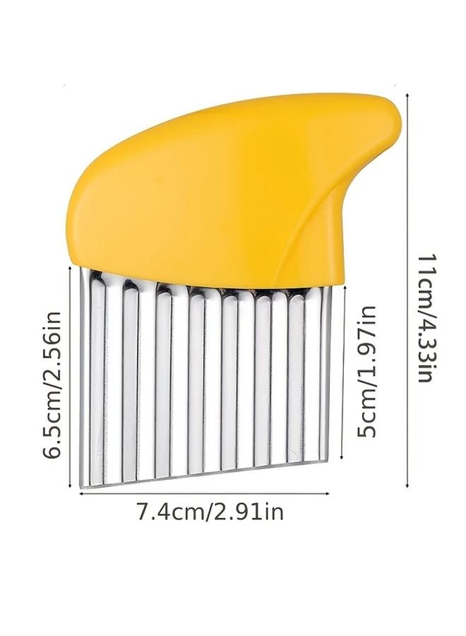 Yellow Potato Knife 5 Pack Stainless Steel Wavy Slicer For Restaurants Supermarkets - Image 3