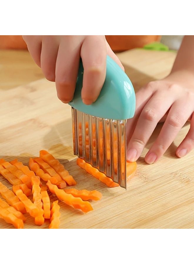 Yellow Potato Knife 5 Pack Stainless Steel Wavy Slicer For Restaurants Supermarkets - Image 2