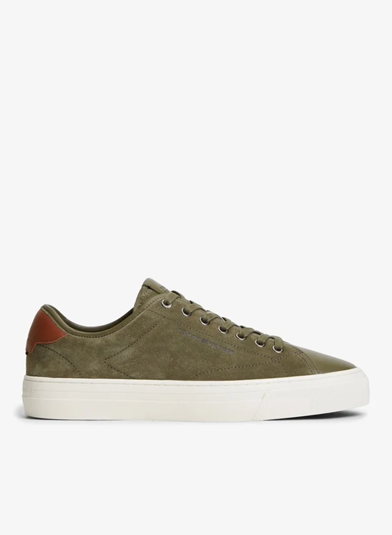 Tommy Hilfiger New York Label Suede Contrast Heel Trainers