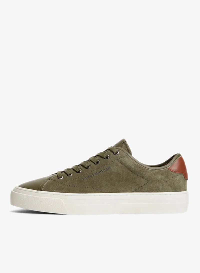 Tommy Hilfiger New York Label Suede Contrast Heel Trainers