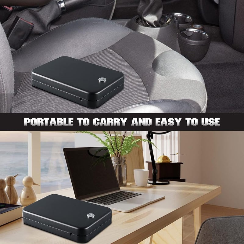 Dalmbox Gun Safe for Pistols Small Handgun Lock Box with Combination Lock Portable Travel Pistol Safe for Car, Home, Travel - Image 5