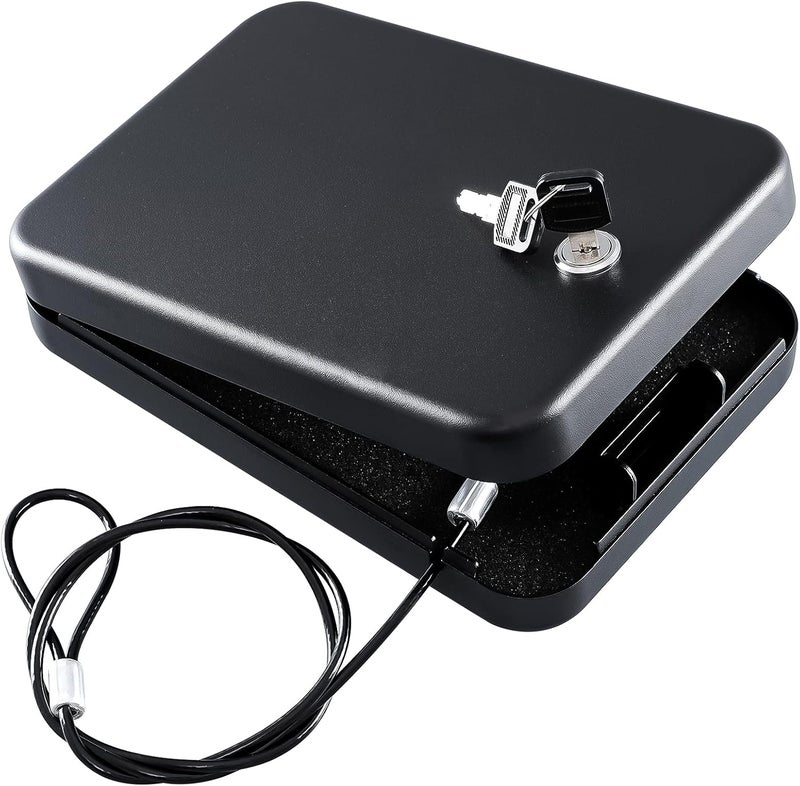 Dalmbox Gun Safe for Pistols Small Handgun Lock Box with Combination Lock Portable Travel Pistol Safe for Car, Home, Travel - Image 1