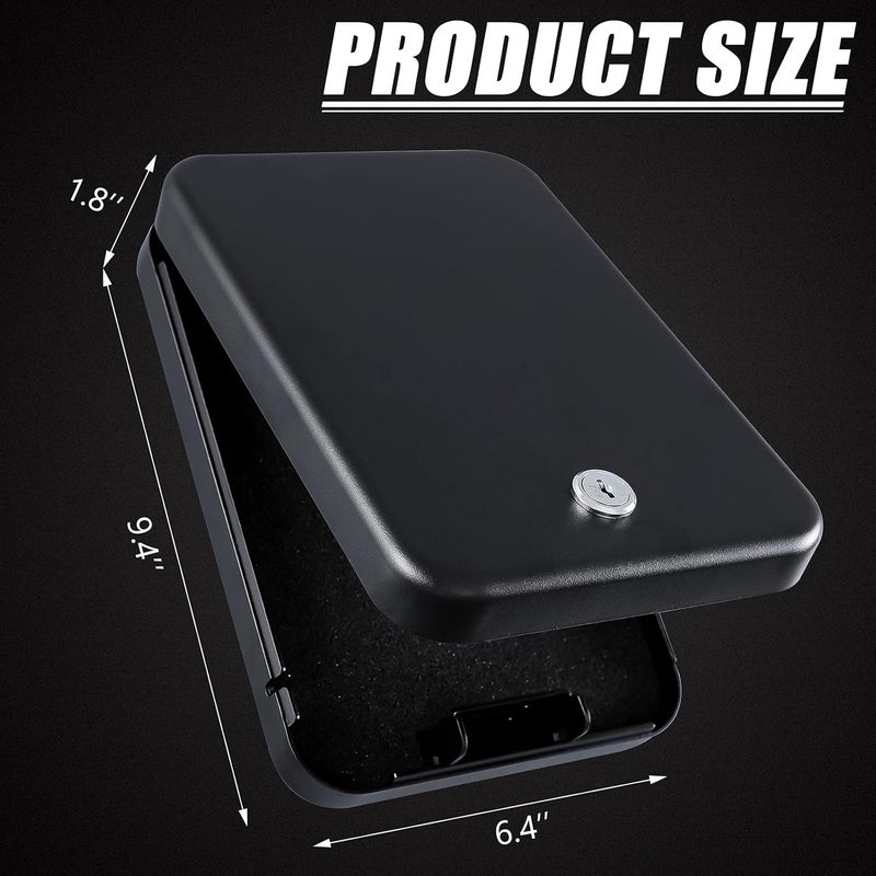 Dalmbox Gun Safe for Pistols Small Handgun Lock Box with Combination Lock Portable Travel Pistol Safe for Car, Home, Travel - Image 2
