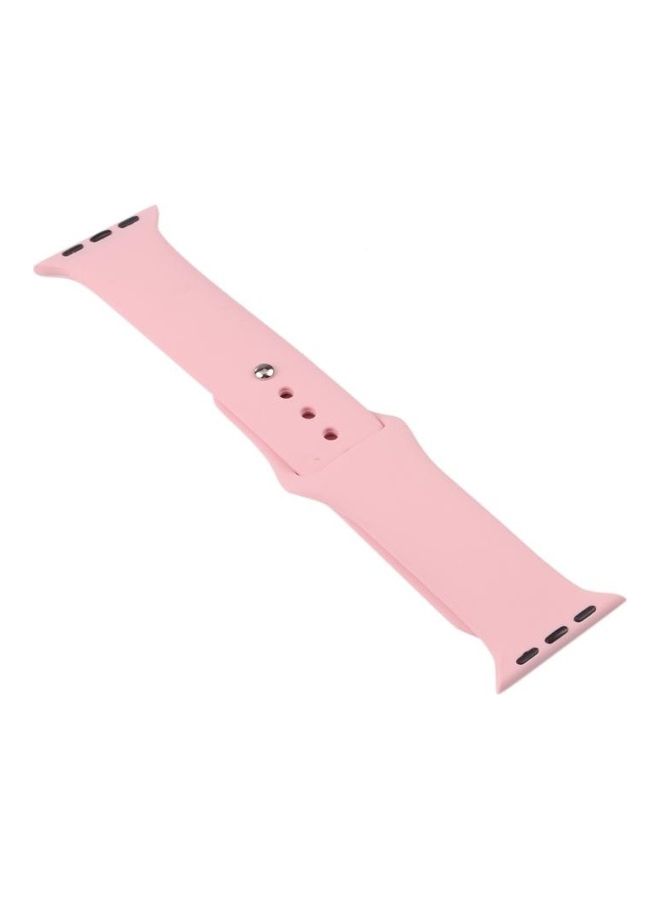 NIBEMINENT Silicone Replacement Strap Watchband with Protective Case Set For Apple Watch Series 7/6/SE/5/4 45/44mm Sand Pink  - Image 2