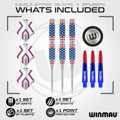 Winmau Darts Epix 22g 90% Professional Tungsten Steel Tip Darts Set with Dart Flights and Dart Shafts (Stems) - Image 2