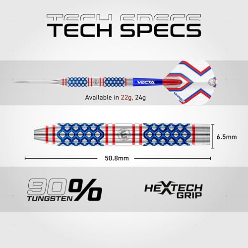 Winmau Darts Epix 22g 90% Professional Tungsten Steel Tip Darts Set with Dart Flights and Dart Shafts (Stems) - Image 4