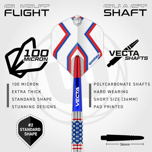 Winmau Darts Epix 22g 90% Professional Tungsten Steel Tip Darts Set with Dart Flights and Dart Shafts (Stems) - Image 3
