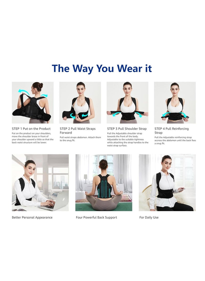 Cool Baby Style - COOLBABY Back Support Waist Trim Strap Unisex, Adjustable Breathable Posture Back Support Improves Back Posture and Provides Lumbar Support L Size - Image 1