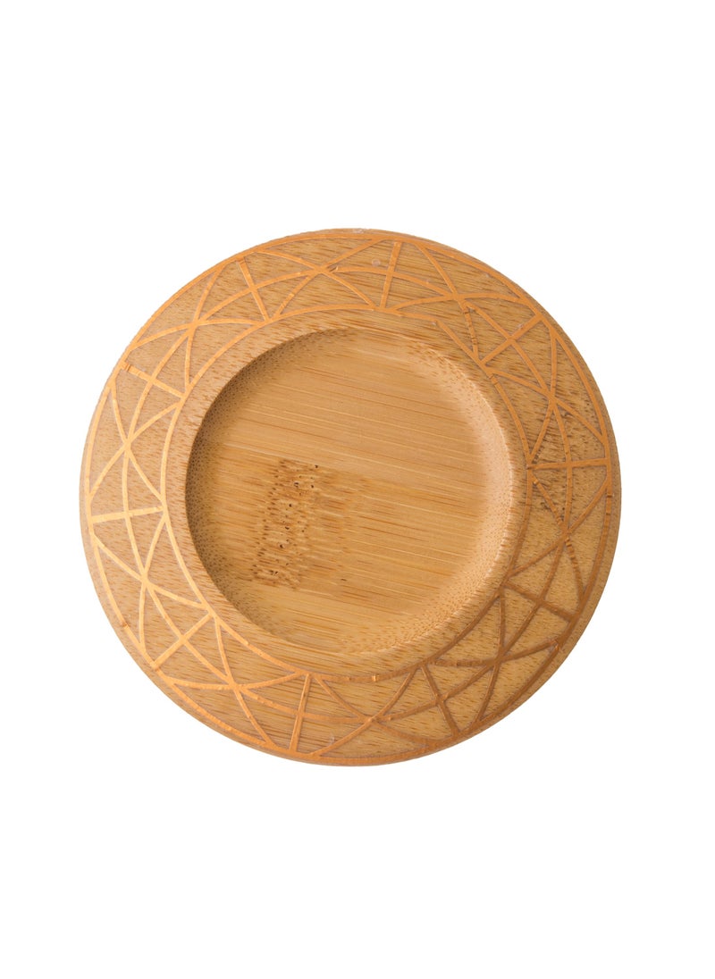 Dania - Wooden saucer set with gold engraving for tea cup, 6 pieces - Image 1