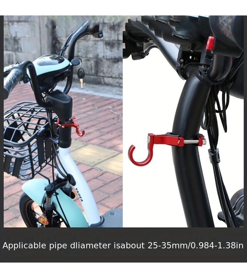 1pc Universal Bicycle Scooter Hook Red Electric Bike Hanger Storage Accessory - Image 3
