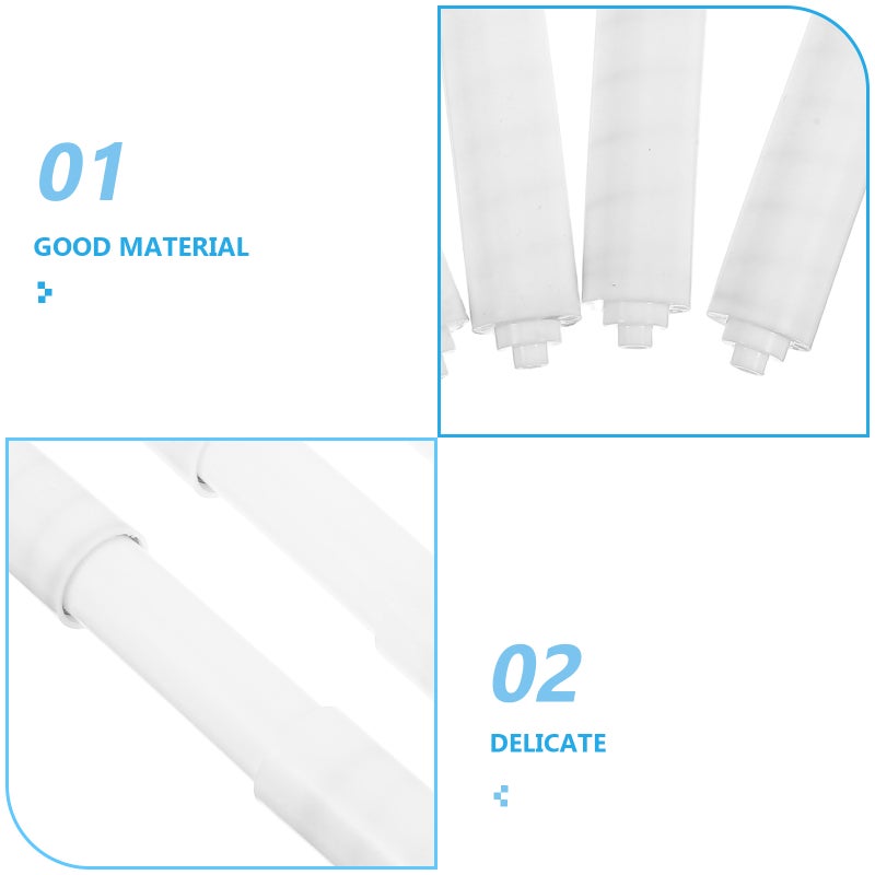 Toilet Paper Holder Rod Replacement Flexible Spindle Bathroom Tissue Dispenser Springloaded Design 4Pcs White - Image 4