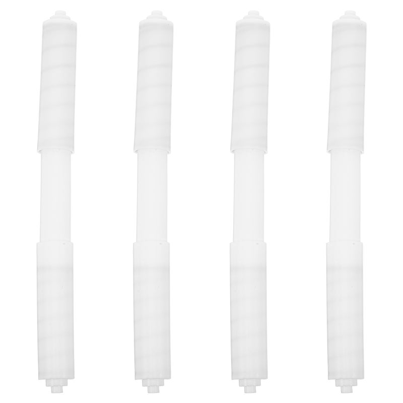 Toilet Paper Holder Rod Replacement Flexible Spindle Bathroom Tissue Dispenser Springloaded Design 4Pcs White - Image 1