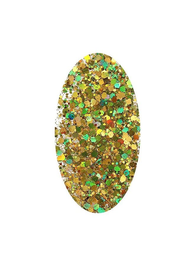 Estanoite Holographic Chunky Glitter 100g, Resin Glitter for Craft, Cosmetic Nail Glitter, Mixed Glitter for Epoxy Arts, Body, Face, Nail, Chunky Glitter for Tumblers (Gold) - Image 3