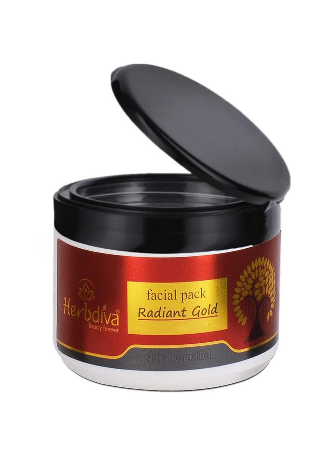 Herbdiva Radiant Gold Face Pack 250g, Radiance, Enhancing, Nourishing, and Luxurious, Enhance The Complexion and Keeps The Skin Youthful and Glowing, Suitable for All Skin Types - Image 1