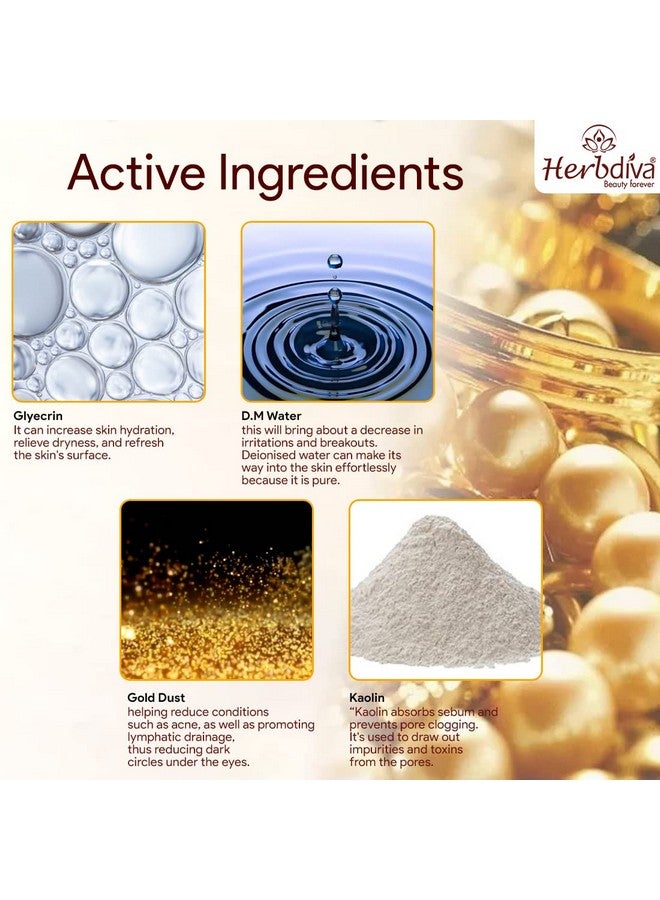 Herbdiva Radiant Gold Face Pack 250g, Radiance, Enhancing, Nourishing, and Luxurious, Enhance The Complexion and Keeps The Skin Youthful and Glowing, Suitable for All Skin Types - Image 5