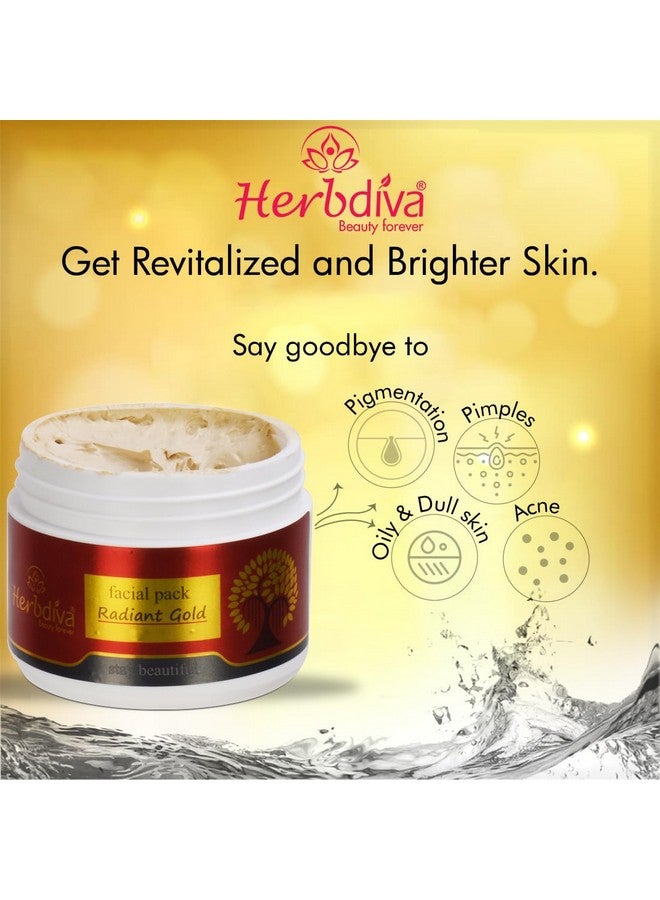 Herbdiva Radiant Gold Face Pack 250g, Radiance, Enhancing, Nourishing, and Luxurious, Enhance The Complexion and Keeps The Skin Youthful and Glowing, Suitable for All Skin Types - Image 3