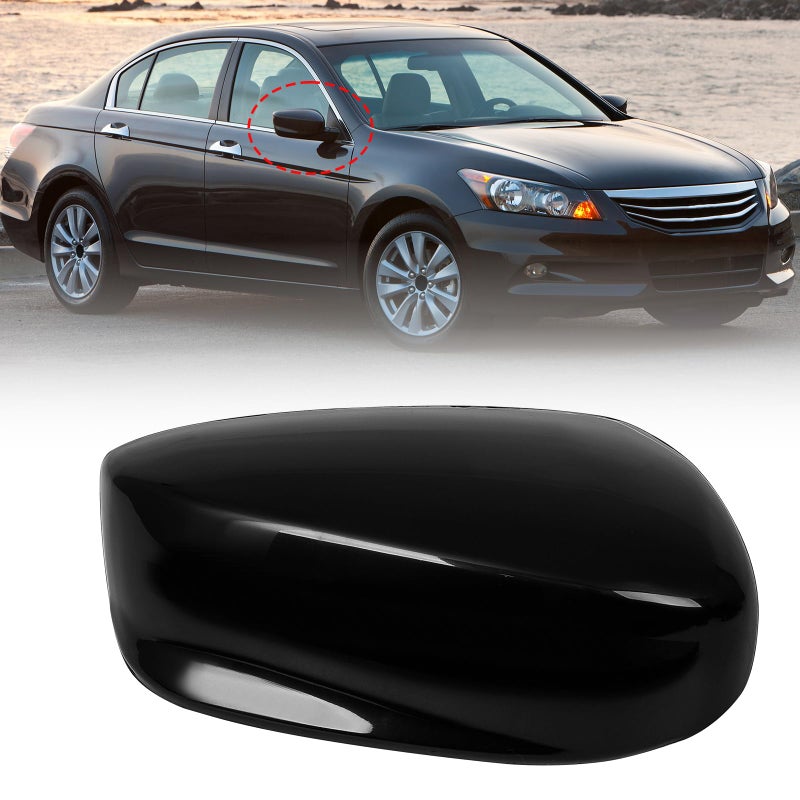 AMSPRAC Passenger Right Side Mirror Cap fit for 20082013 Honda AccordDoor Side Exterior Rearview Back Sight Mirror Cover Shell ReplacementClipon Slot TypeRight Side1PCS