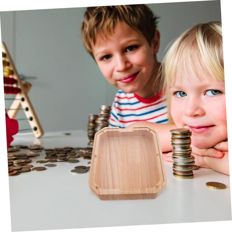 Clear Wooden Piggy Bank Coin Container Encourages Saving Habits And Room Decoration - Image 4