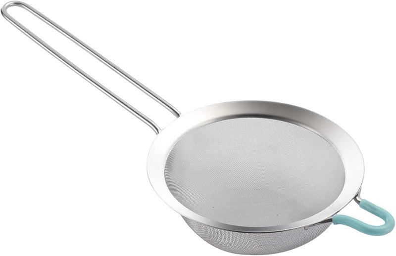 SUNWUKIN 304 Stainless Steel 5.51 inch Fine Mesh Strainers for Kitchen, Colander-Skimmer with Handle, Sieve Sifters for Food, Tea, Rice, Oil, Noodles, Fruits, Vegetable 5.5 inch - Image 1