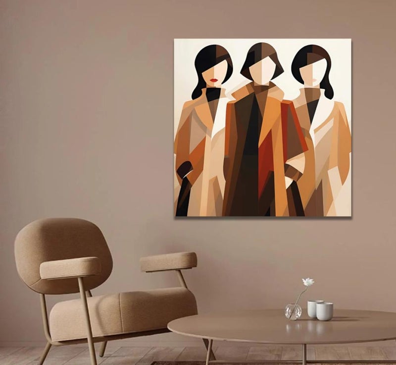 ماركتنا لوحة قماشة بتصميم امرآة مع برواز مجوف بمقاس 50×50 سم - Image 1