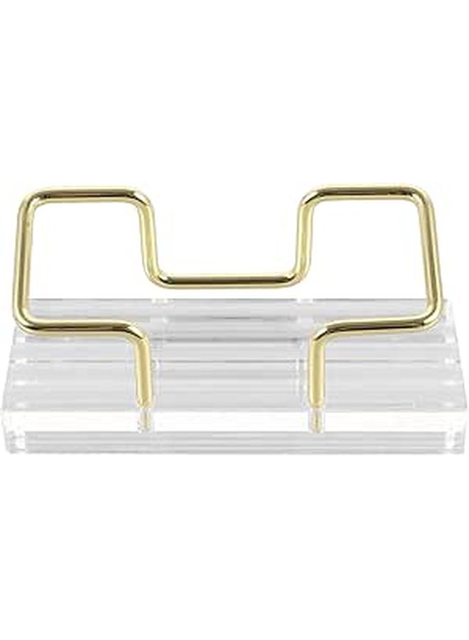 Acrylic Business Card Holder Wave Pattern Desk Organizer Stand For Office Workspace - Image 1