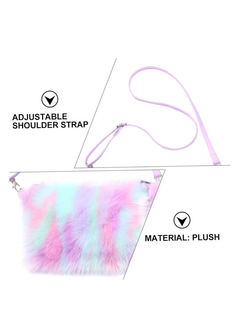 Oasisgalore 1pc Plush Fuzzy Unicorn Shoulder Bag - Crossbody Bag for Girls & Women - Image 2