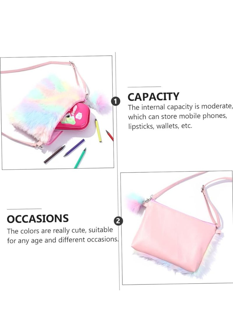 Oasisgalore 1pc Plush Fuzzy Unicorn Shoulder Bag - Crossbody Bag for Girls & Women - Image 3