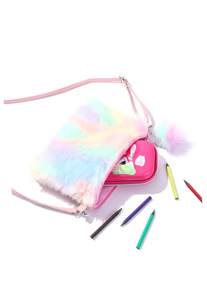 Oasisgalore 1pc Plush Fuzzy Unicorn Shoulder Bag - Crossbody Bag for Girls & Women - Image 5
