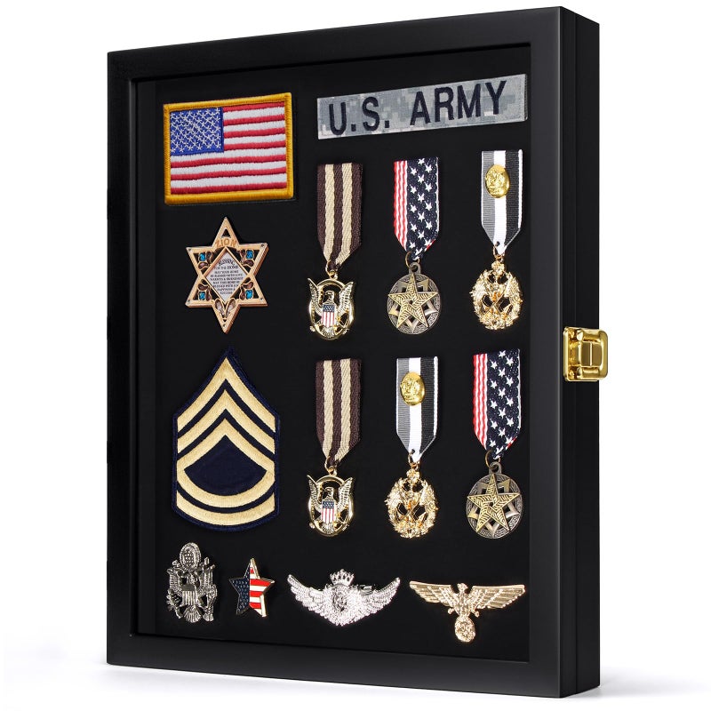 TJMOREE Pin Display Case  11x14 for Military Badges Medals Tags Patches Jewelry  Giant Pins Insignia Ribbons
