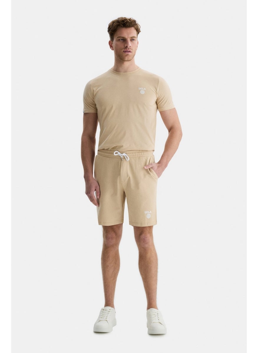 UCLA Fowler Milk Coffee Printed Standard Fit Men's Knitted Shorts  - Image 1
