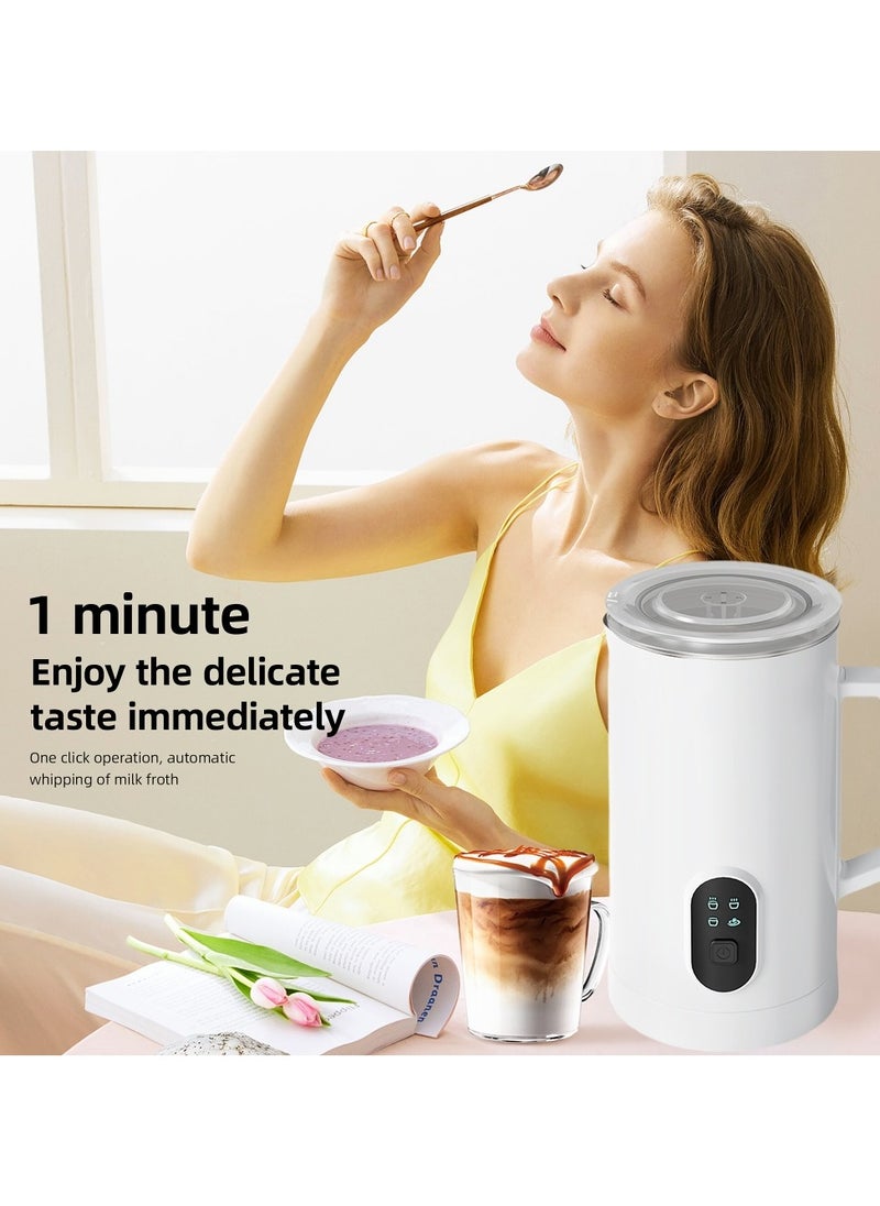 YZMA GLOBAL Milk Frother, 4-in-1 Electric Milk Steamer, Automatic Hot and Cold Foam Maker, 12 oz/350ml Detachable Milk Steamer for Latte, Cappuccinos, Macchiato, Hot Chocolates, 400W White  - Image 4