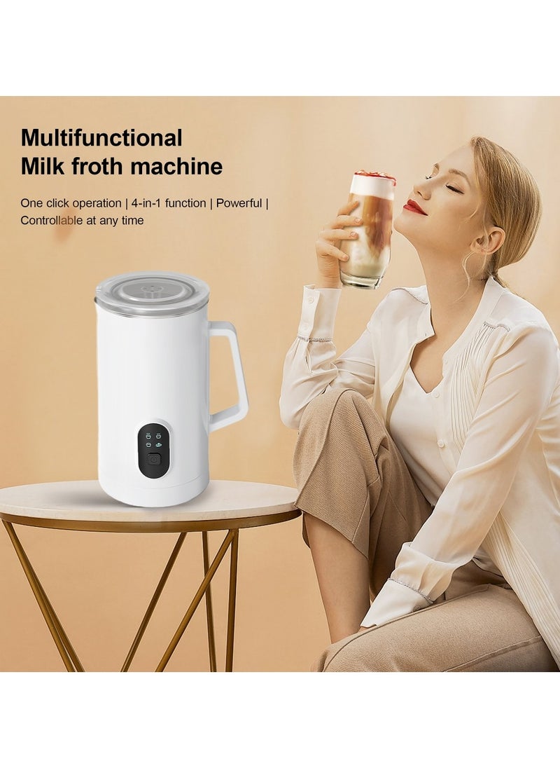 YZMA GLOBAL Milk Frother, 4-in-1 Electric Milk Steamer, Automatic Hot and Cold Foam Maker, 12 oz/350ml Detachable Milk Steamer for Latte, Cappuccinos, Macchiato, Hot Chocolates, 400W White  - Image 5