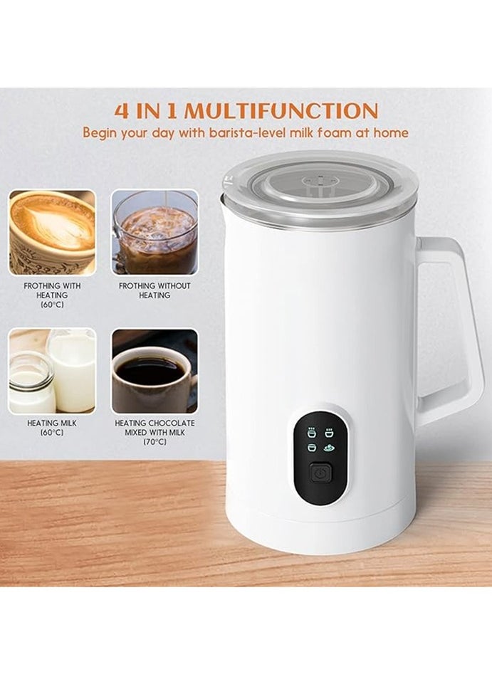 YZMA GLOBAL - Milk Frother, 4-in-1 Electric Milk Steamer, Automatic Hot and Cold Foam Maker, 12 oz/350ml Detachable Milk Steamer for Latte, Cappuccinos, Macchiato, Hot Chocolates, 400W White - Image 1