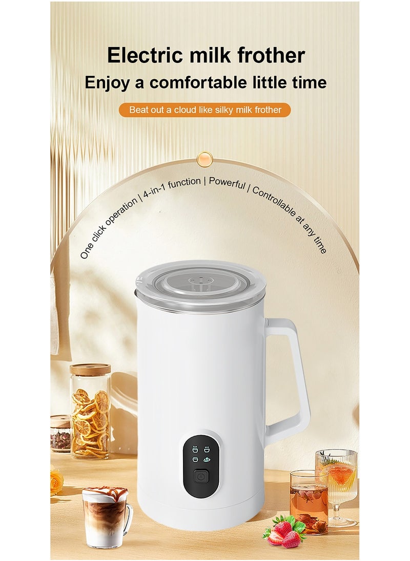 YZMA GLOBAL - Milk Frother, 4-in-1 Electric Milk Steamer, Automatic Hot and Cold Foam Maker, 12 oz/350ml Detachable Milk Steamer for Latte, Cappuccinos, Macchiato, Hot Chocolates, 400W White - Image 1