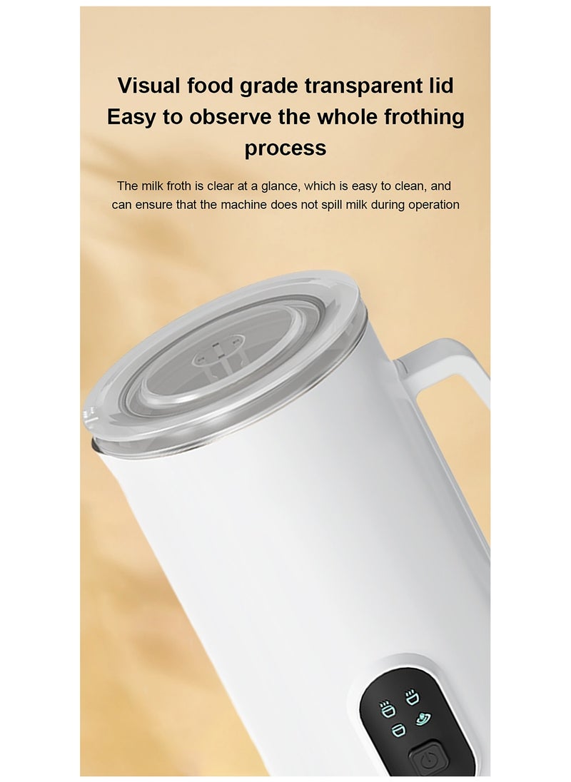 YZMA GLOBAL - Milk Frother, 4-in-1 Electric Milk Steamer, Automatic Hot and Cold Foam Maker, 12 oz/350ml Detachable Milk Steamer for Latte, Cappuccinos, Macchiato, Hot Chocolates, 400W White - Image 1