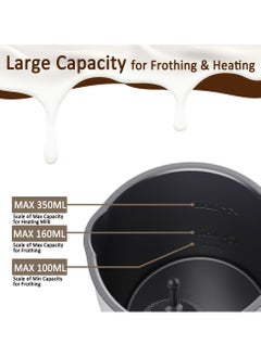 YZMA GLOBAL Milk Frother, 4-in-1 Electric Milk Steamer, Automatic Hot and Cold Foam Maker, 12 oz/350ml Detachable Milk Steamer for Latte, Cappuccinos, Macchiato, Hot Chocolates, 400W White  - Image 3