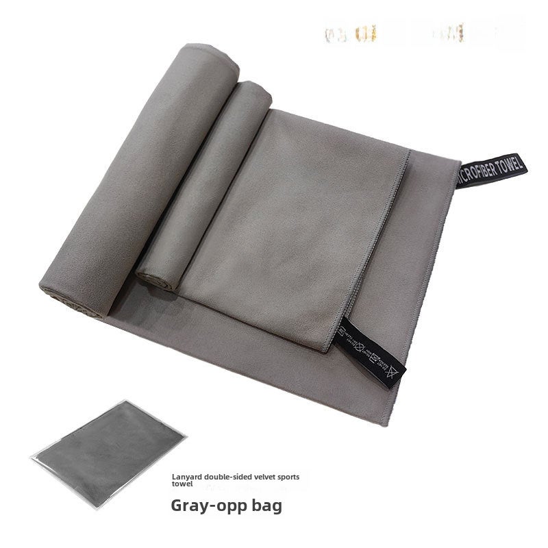 Custom Sports Towel Set Quick-Dry Ultrafine Fiber Grey-OPP bag 