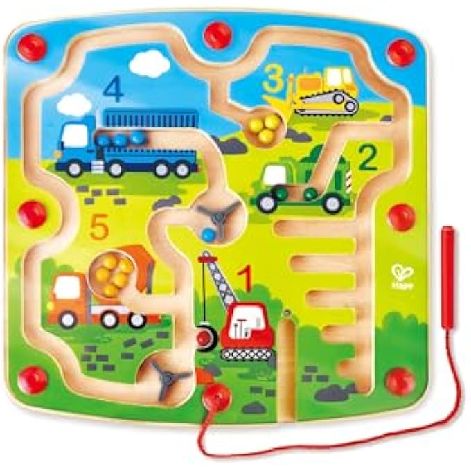 , WOODEN CONSTRUCTION & NUMBER MAGNETIC MAZE, LEARNING & EDUCATIONAL TOYS, PROBLEM SOLVING AND SKILLS COORDINATION, MULTICOLOR - Image 2